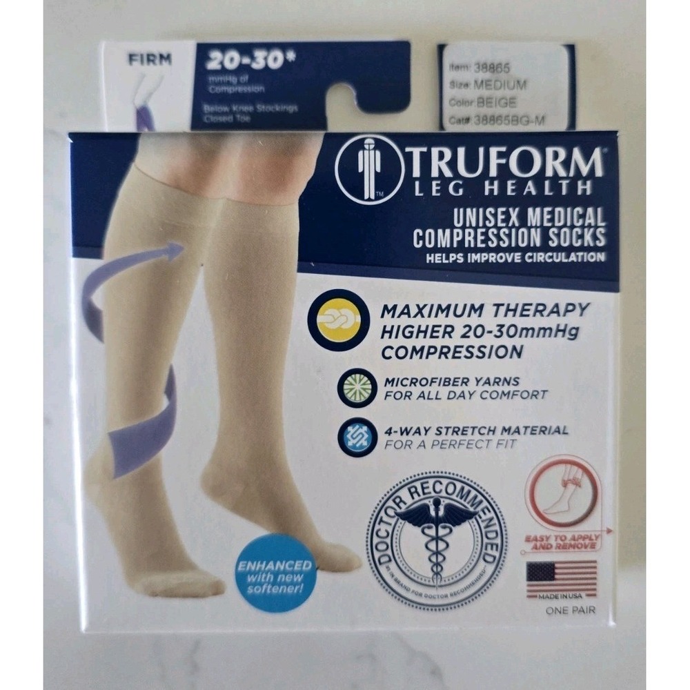 Truform Leg Health Compression Socks – Unisex, Firm Support (20-30 mmHg) 38865